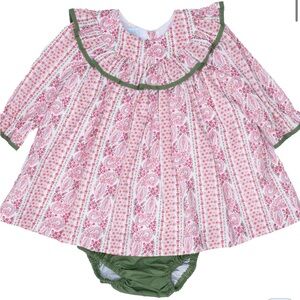 Pink and Green Paisley Baby Dress